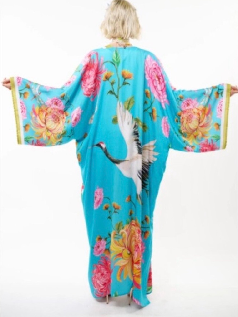 Aratta Legend of the Crane Kimono in Turquoise, NWT